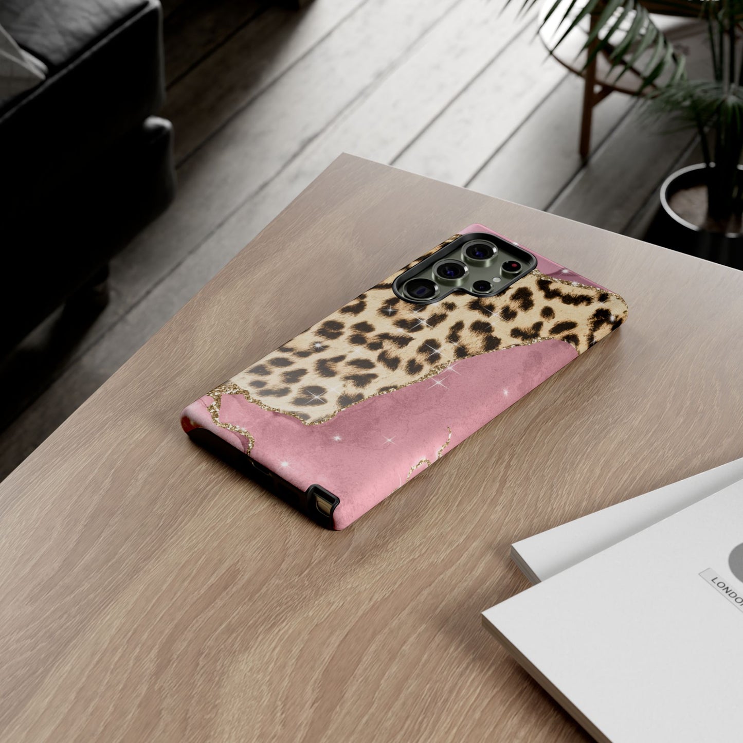 Pink Glam Leopard - Samsung Galaxy Series Case with Glitter Accents