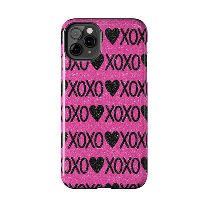 XOXO Glitter Hearts iPhone Case