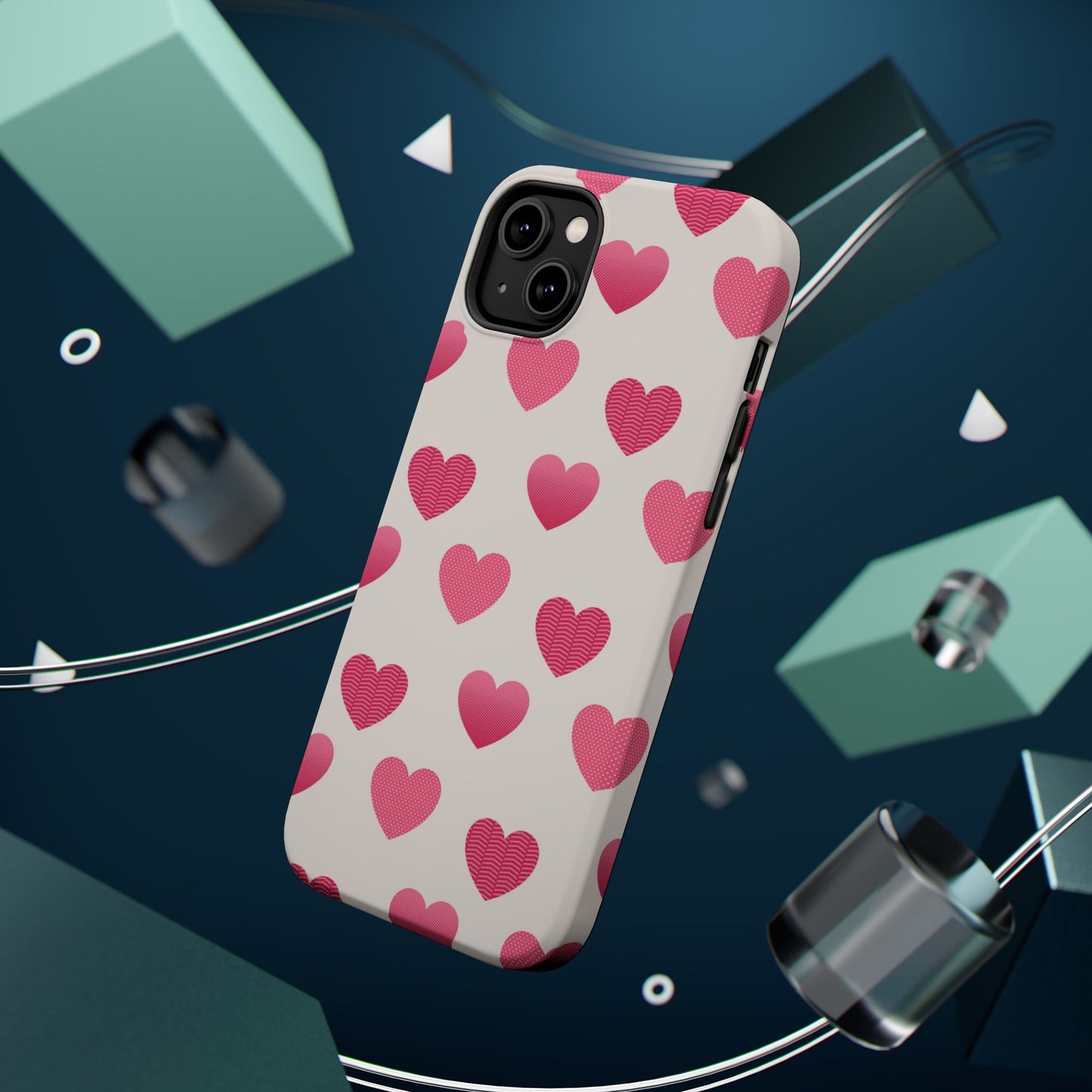 Textured Hearts MagSafe iPhone Case