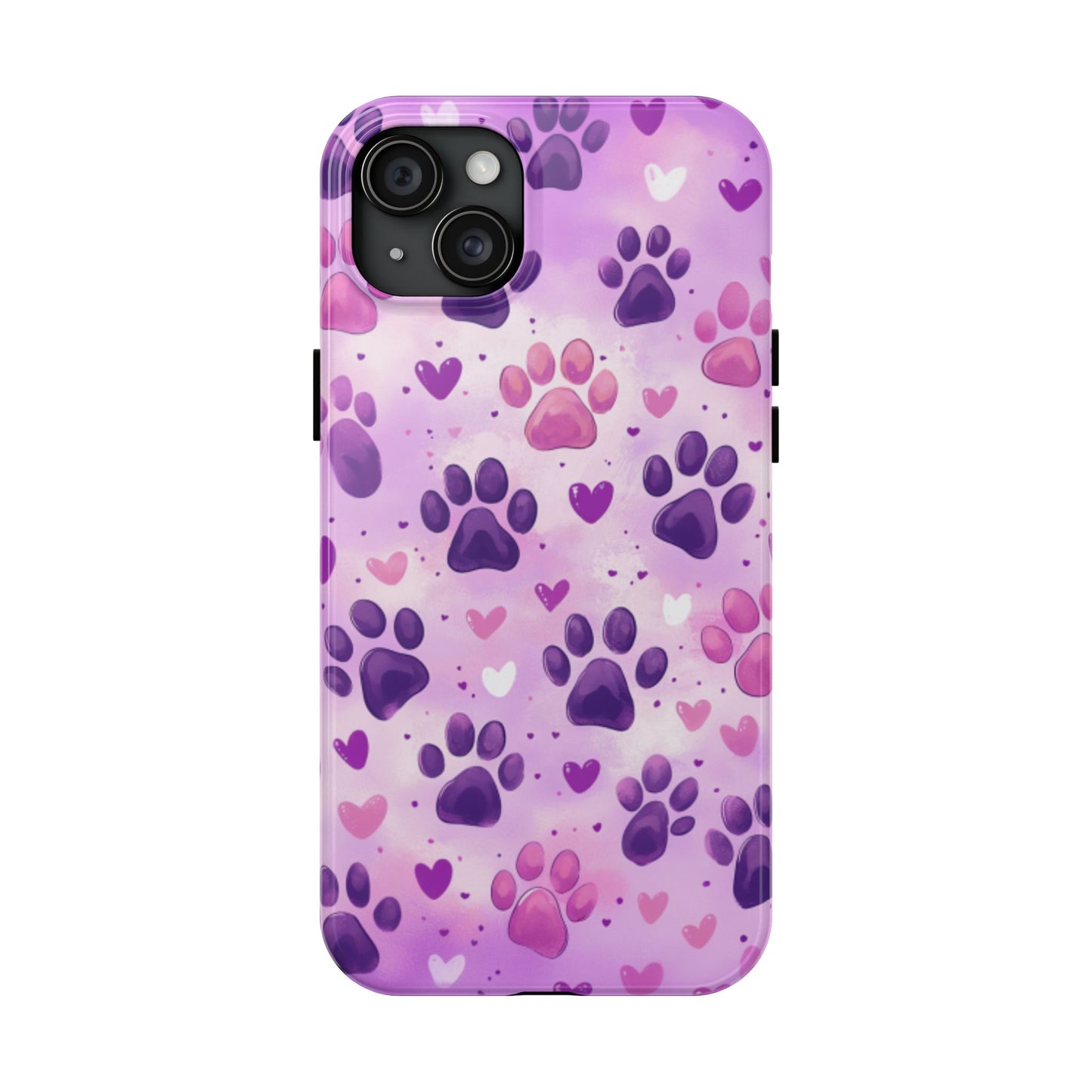 Purple Paw Print iPhone Case - Cute Pet-Themed Protective Cover