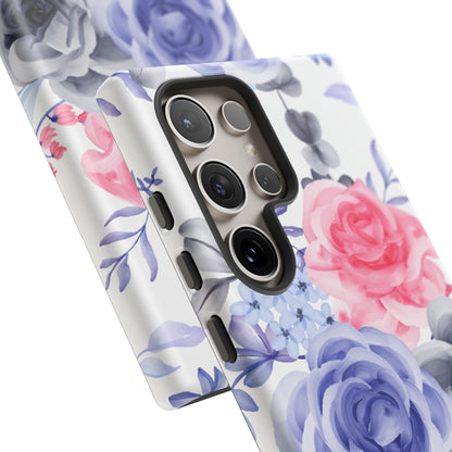 Elegant Blue Floral Watercolor Design – Samsung Galaxy Case