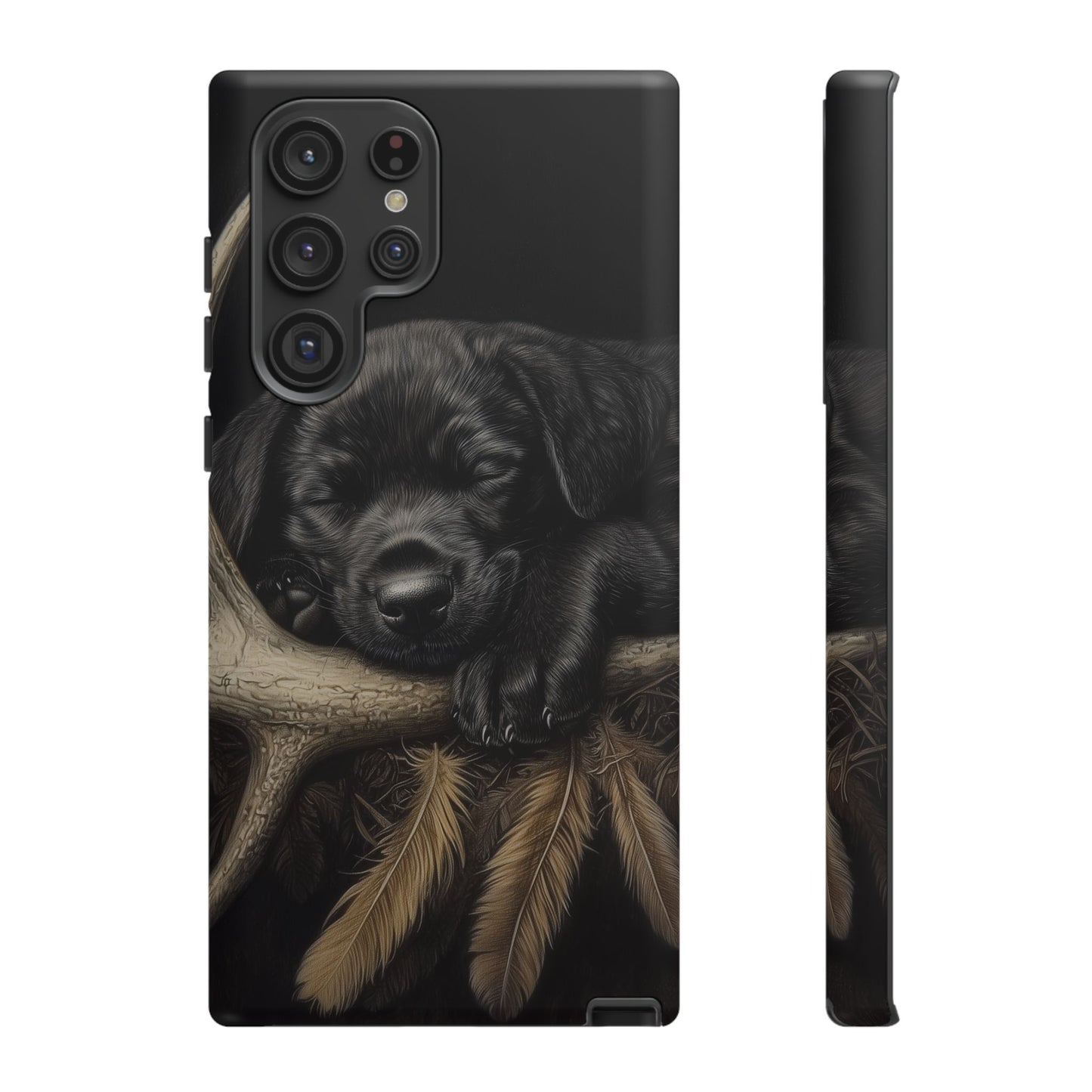 Adorable Black Labrador Puppy on Feathers Samsung Galaxy Case