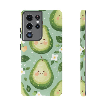 Avocado Face Parade Tough Samsung Galaxy Case – Cute Fruit Design, Dual - Layer Protection - BOGO Cases