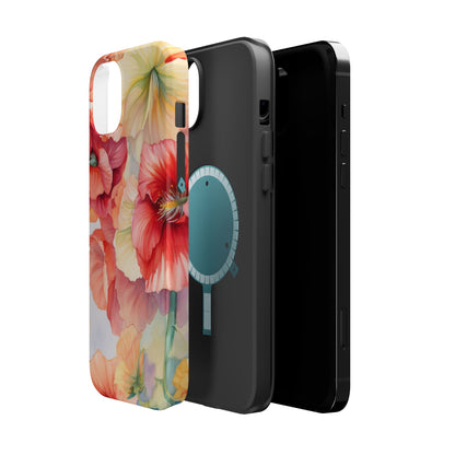 Gumamela Blush Pink Watercolor Floral – MagSafe Compatible iPhone Case