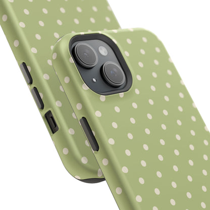 Sage Green Polka Dots – MagSafe iPhone Case