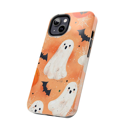 Spooky Cute Ghost iPhone Case – Halloween Ghosts, Pumpkins, Bats & Cobwebs Design