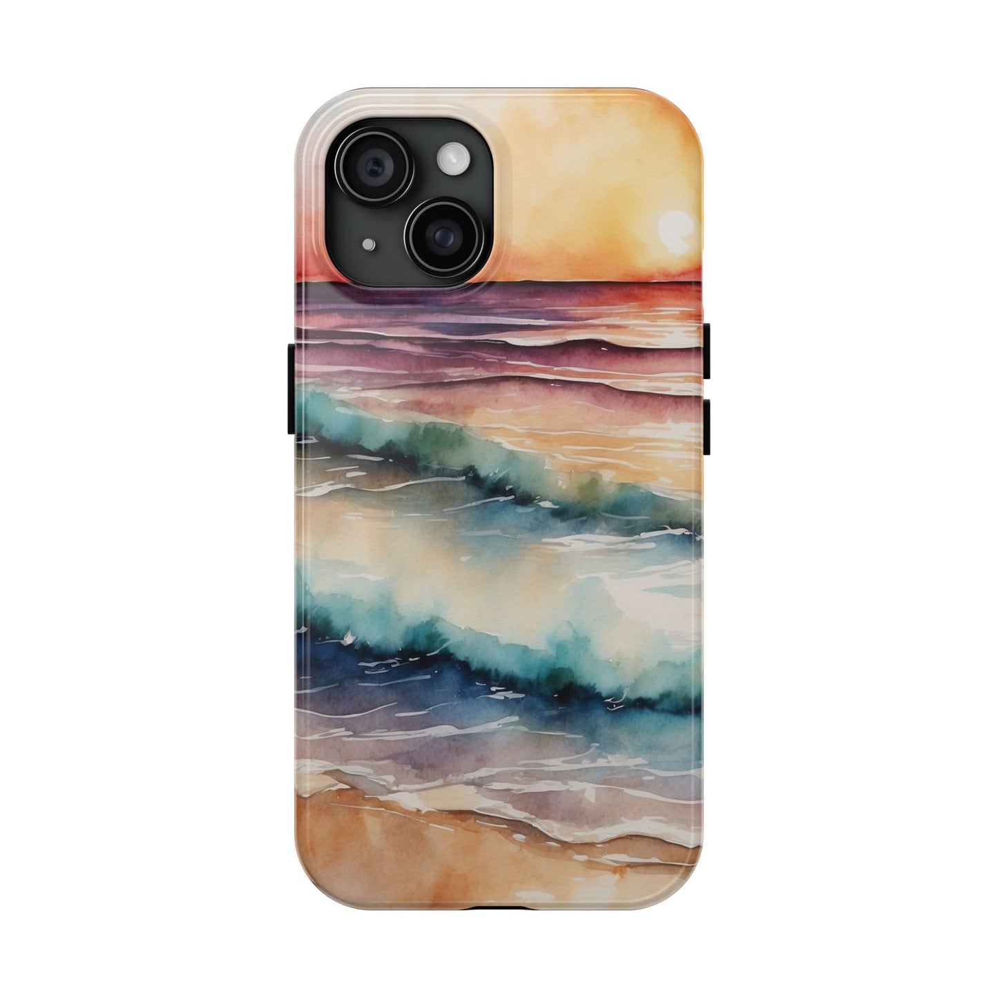 Sunset Waves iPhone Case – Vibrant Watercolor Design