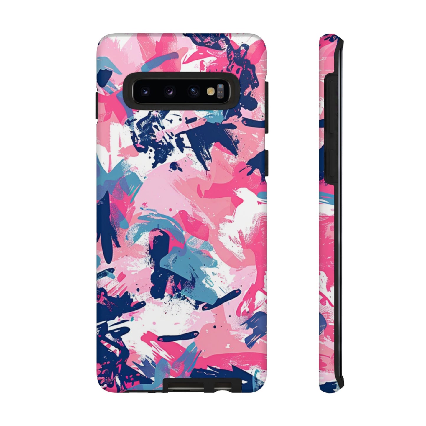 Vibrant Pink & Navy Abstract Splash – Samsung Galaxy Case