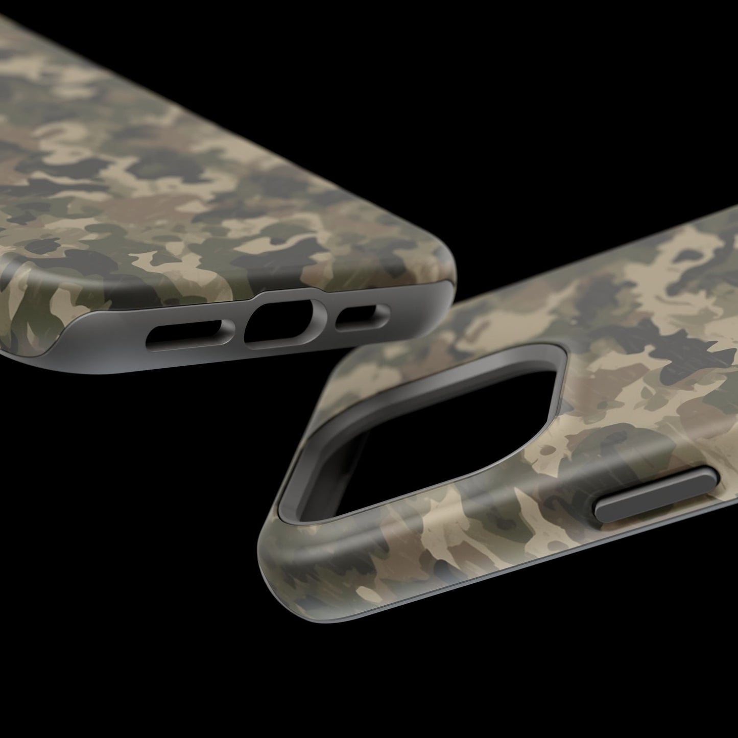 Classic Light Brown Camouflage – MagSafe iPhone Case with Rugged Elegance