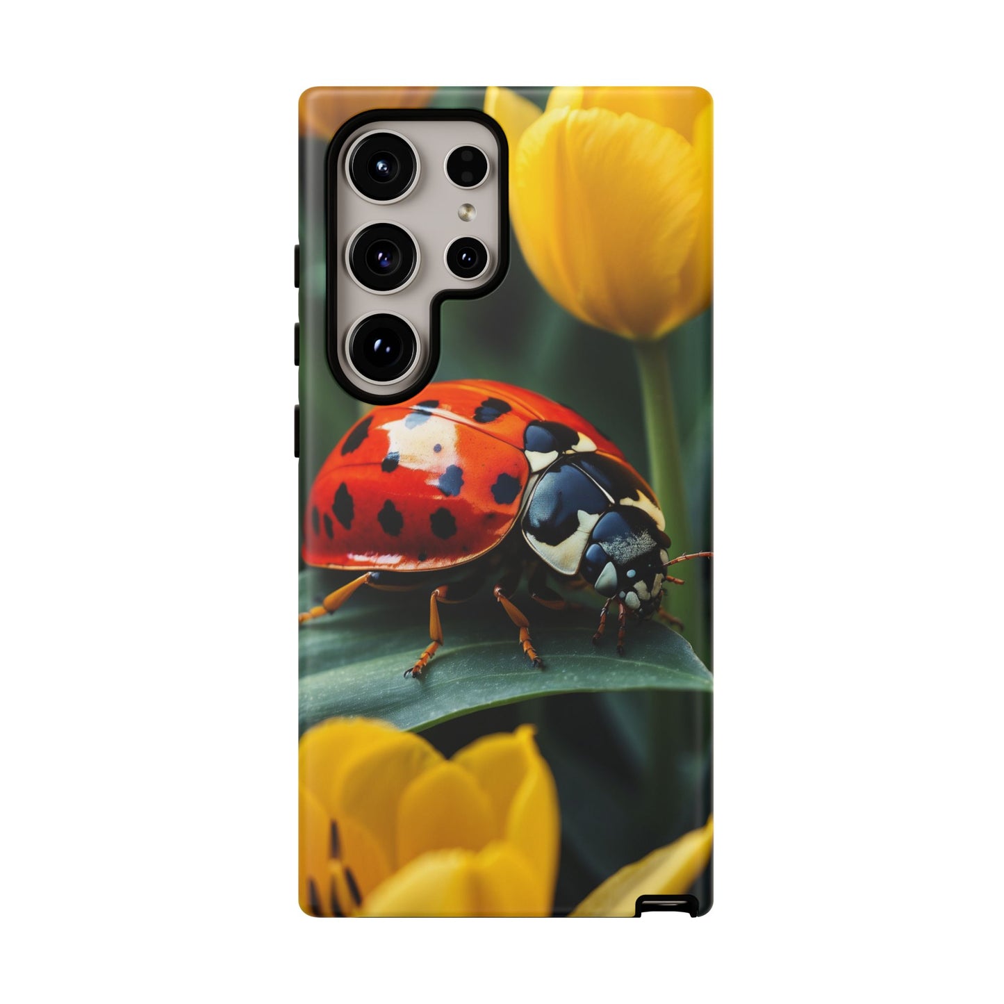 Samsung Galaxy Case: Vibrant Ladybug Amidst a Lush Yellow Flower Garden