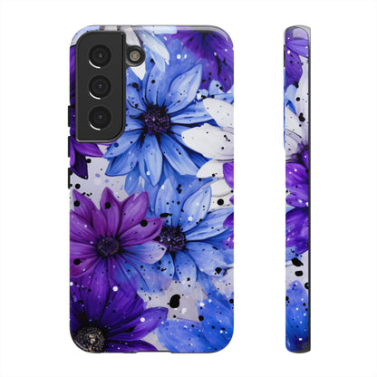 Vibrant Purple & Blue Floral Splash - Samsung Galaxy Series Case