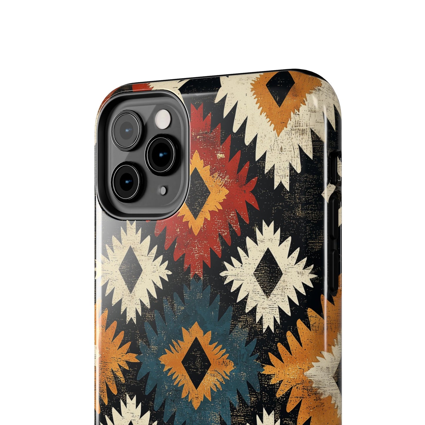 Rustic Tribal Sunburst Tough iPhone Case – Vibrant Geometric Design, Dual - Layer Protection - BOGO Cases