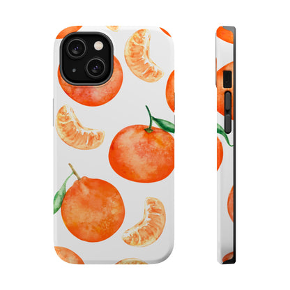 Tangerine Dreams Tough MagSafe iPhone Case – Watercolor Orange Design, Shockproof Dual Protection