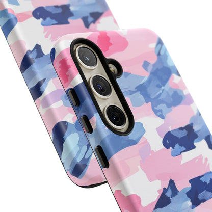 Samsung Galaxy Case: Dynamic Pink & Navy Brushstroke Art