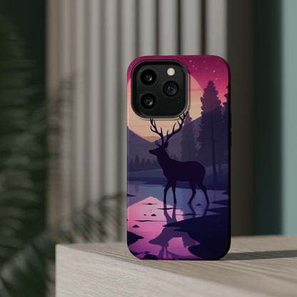 Twilight Elegance: Stag Reflection – MagSafe iPhone Case