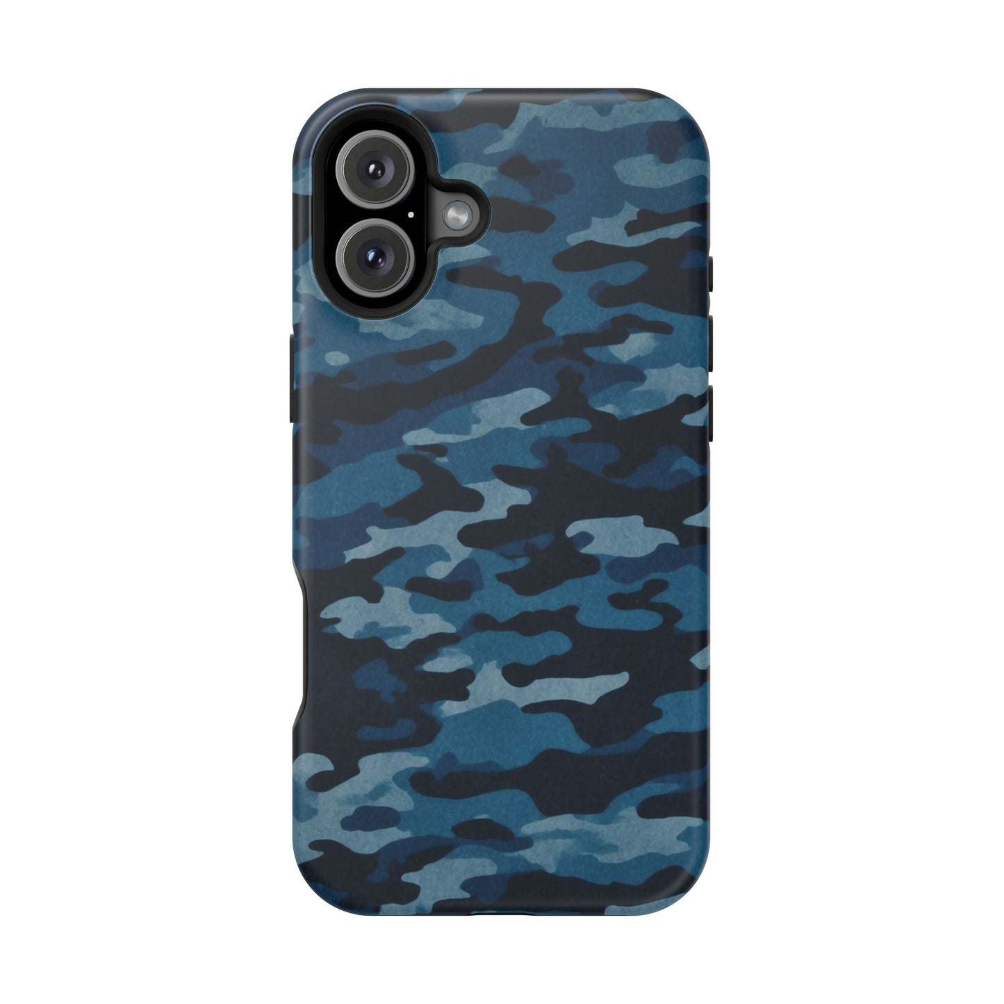 Dark Blue Camouflage – MagSafe iPhone Case with Modern Rugged Style