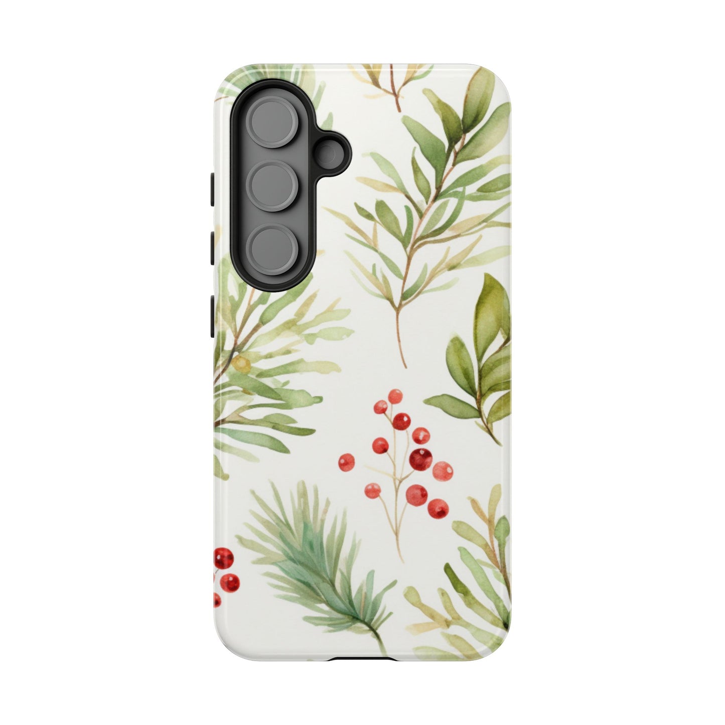 Winter Greenery & Berry Watercolor – Samsung Galaxy Series Case