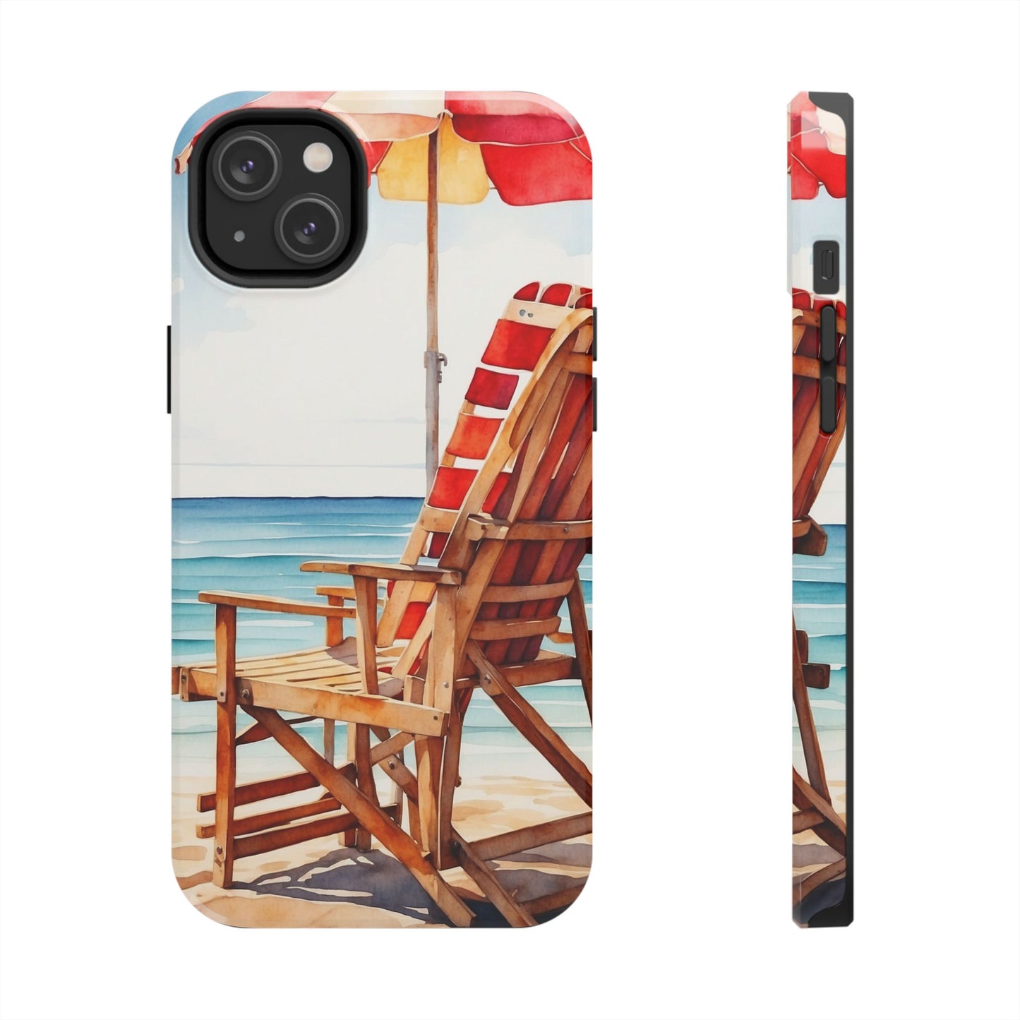 Beach Bliss iPhone Series Case – Relaxing Seaside Chair and Umbrella Design