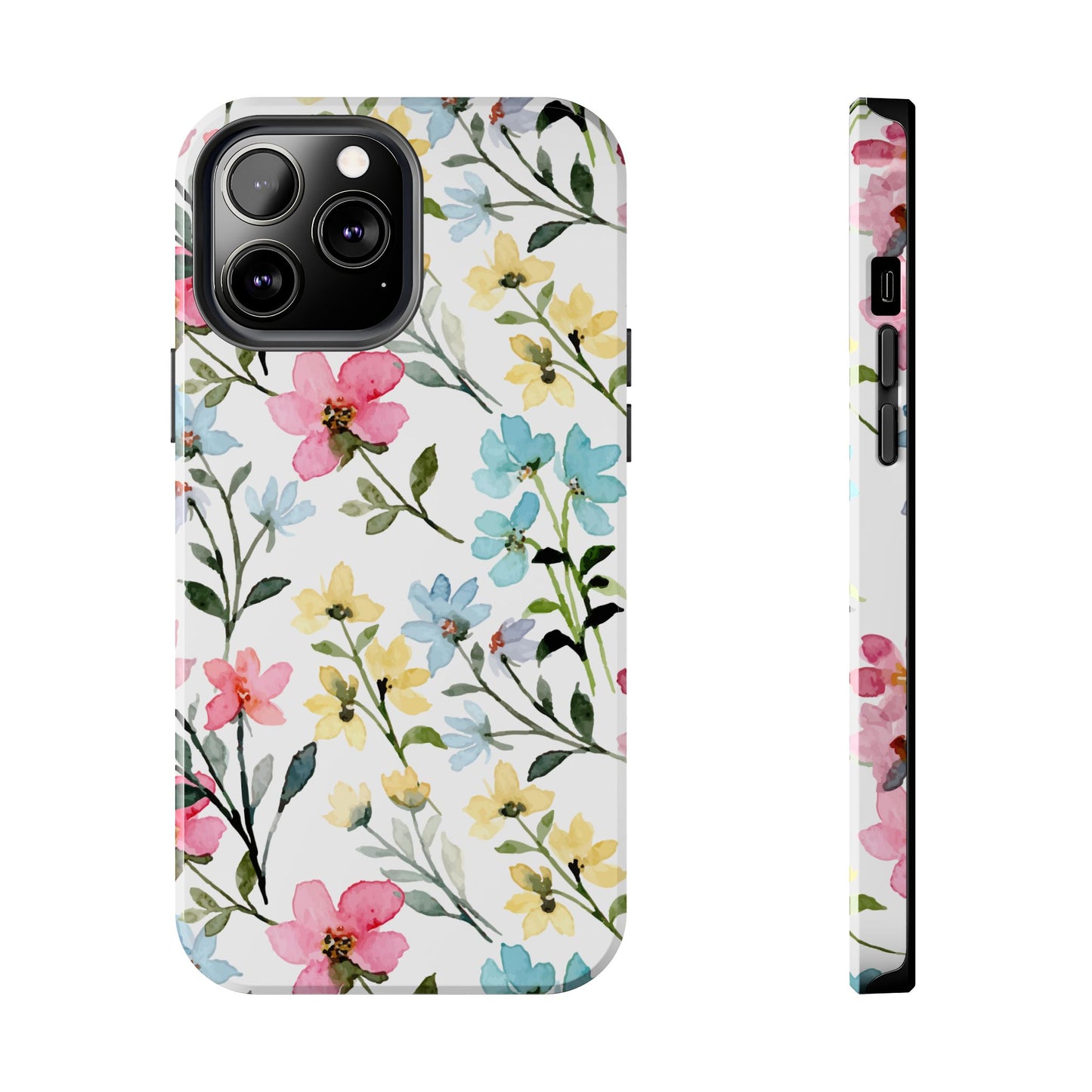 Watercolor Floral Bliss – iPhone Series Case with Pastel Flower Design