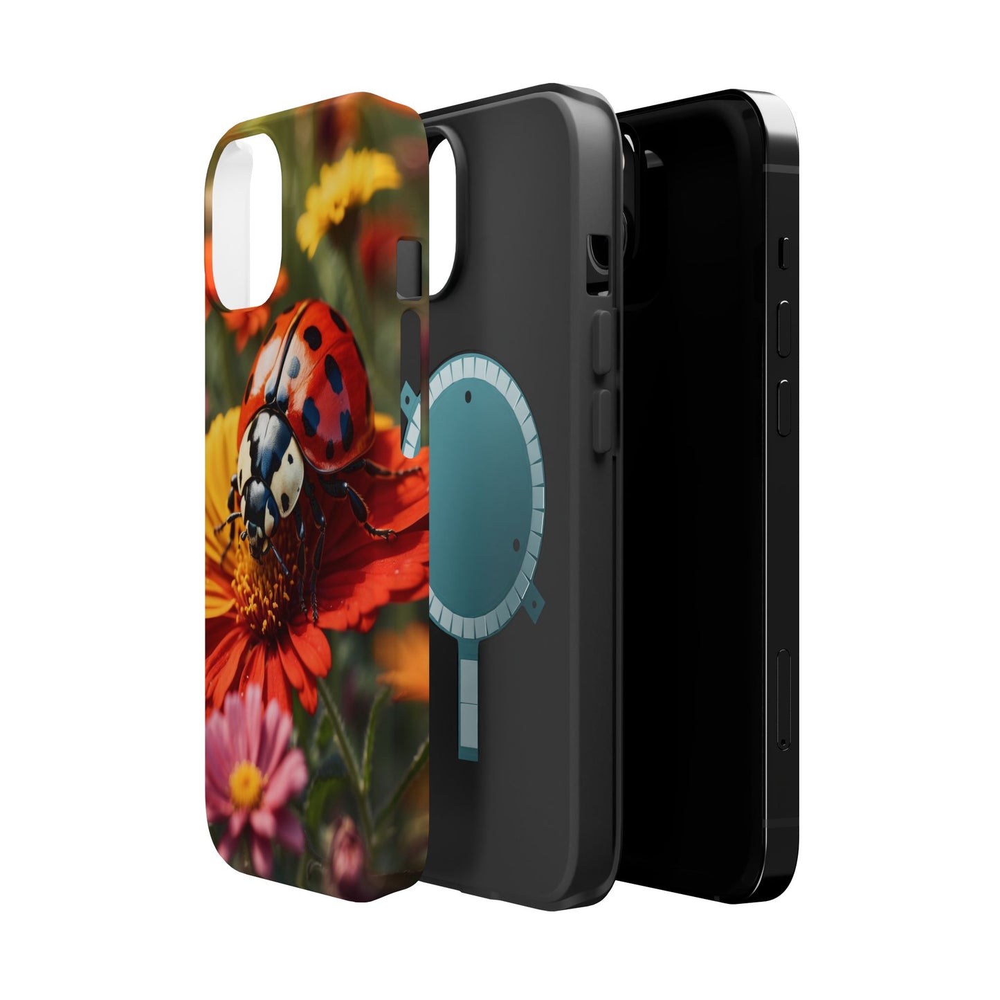 Ladybug on Orange Daisy - MagSafe iPhone Case