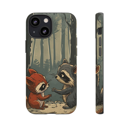 Whimsical Woodland Raccoons Phone Case