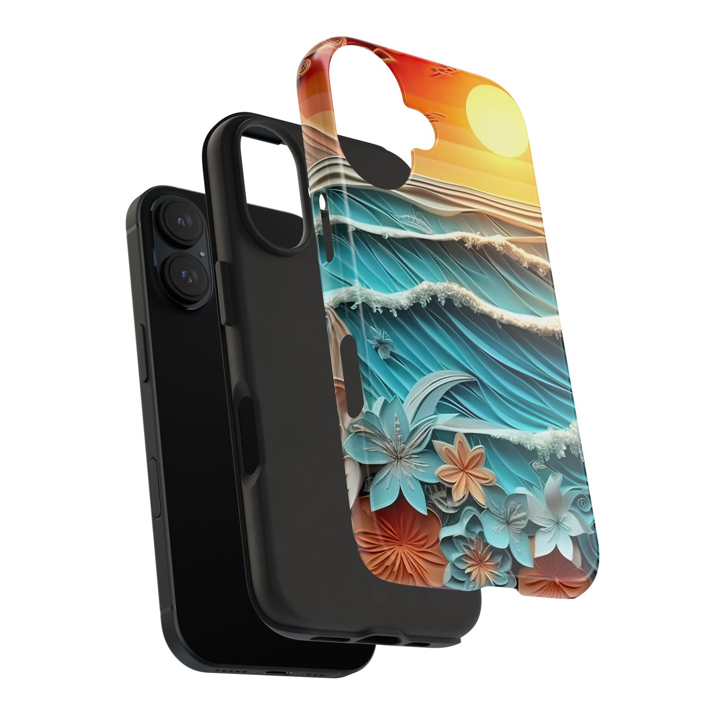 Tropical Sunset Paper Art Ocean – iPhone Series Case