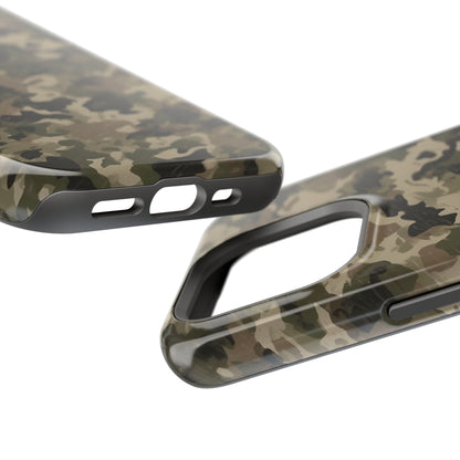 Classic Light Brown Camouflage – MagSafe iPhone Case with Rugged Elegance