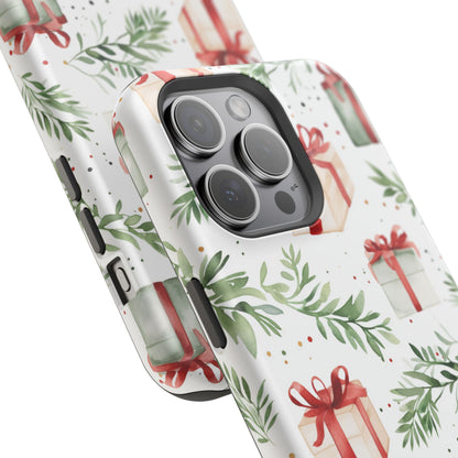 Watercolor Holiday Gifts & Greenery - MagSafe iPhone Series Case