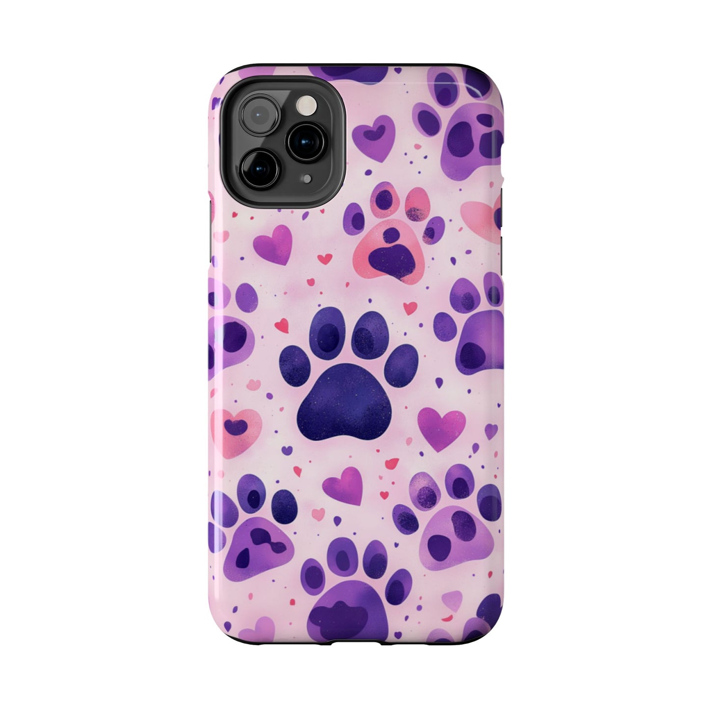 Purple Paw Print iPhone Case - Playful Pet Lover’s Protective Cover