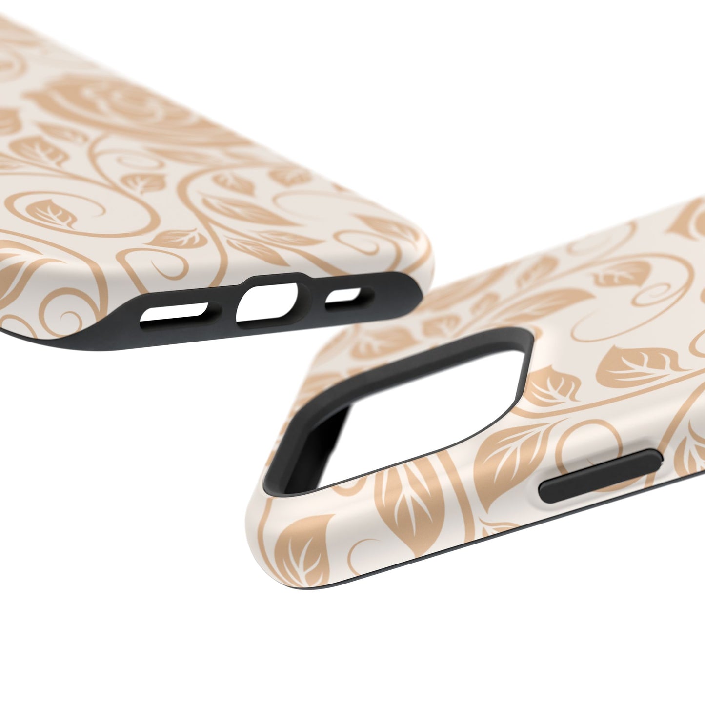 Vintage Rose Vine Tough MagSafe iPhone Case – Elegant Floral Pattern with Dual-Layer Protection