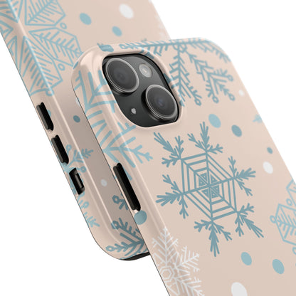 Winter Snowflakes iPhone Case – Shockproof, Smooth Matte Finish, Dual-Layer Protection