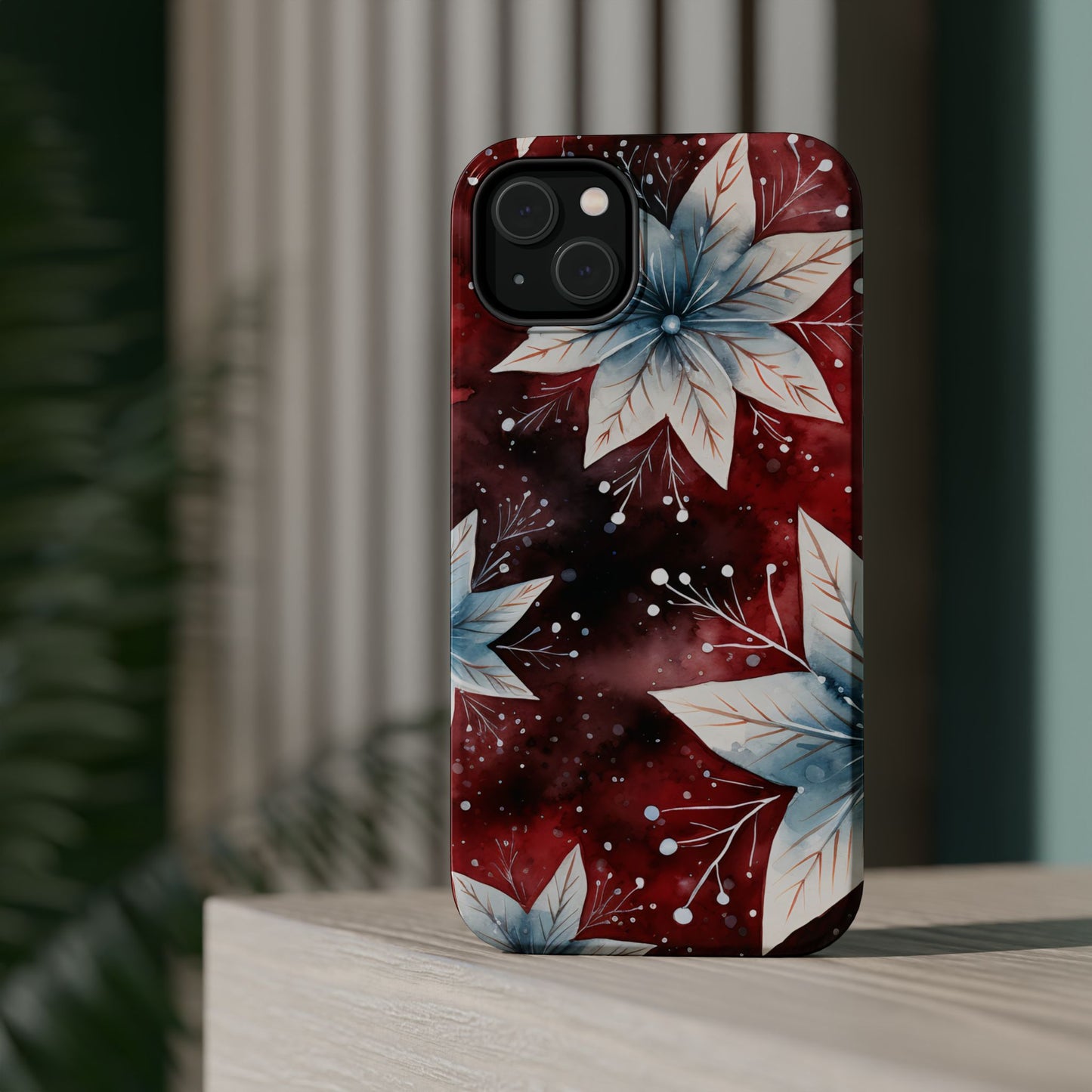 Winter Bloom Poinsettia – MagSafe iPhone Case