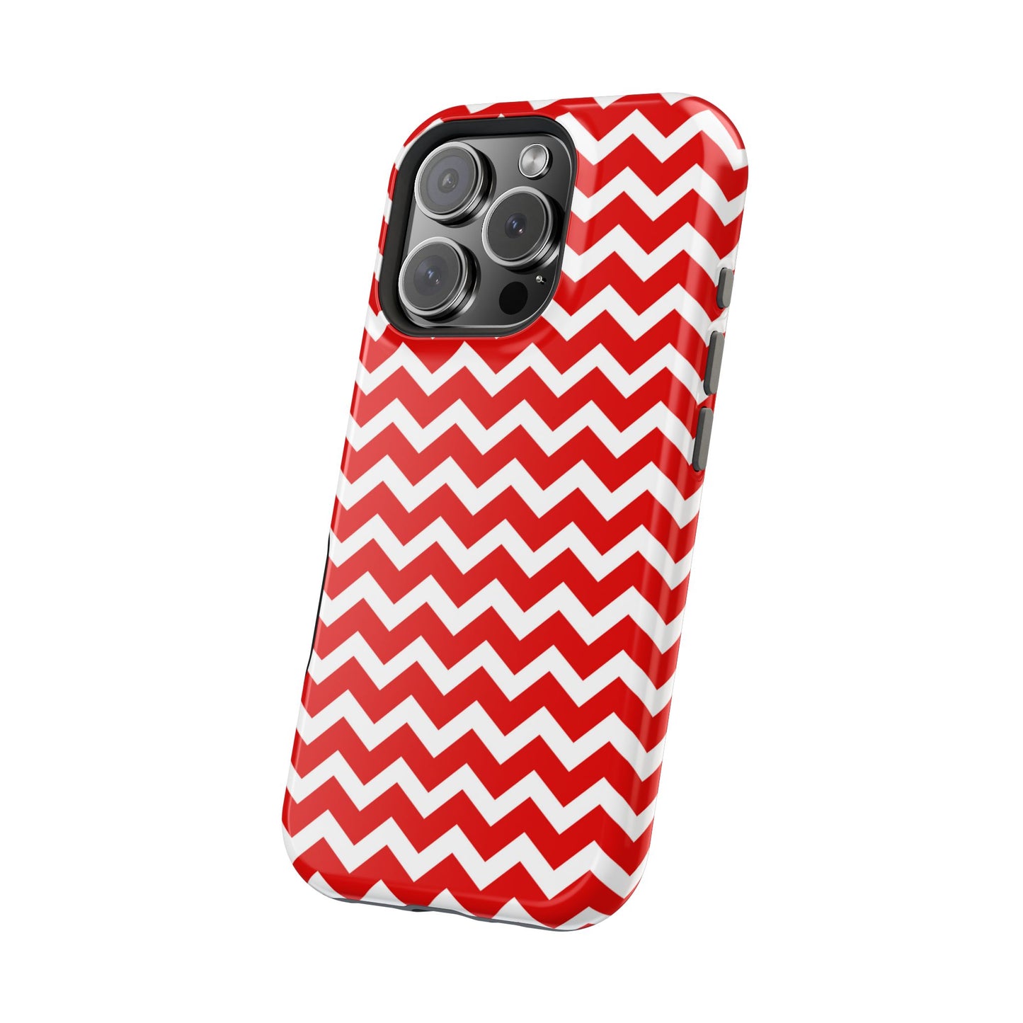 Bold Red & White Chevron – Modern Geometric MagSafe iPhone Case