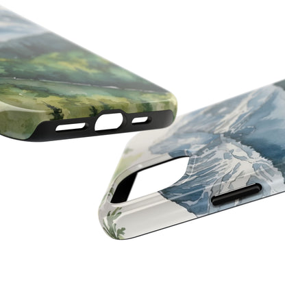 Watercolor Alpine Mountainscape - iPhone Case