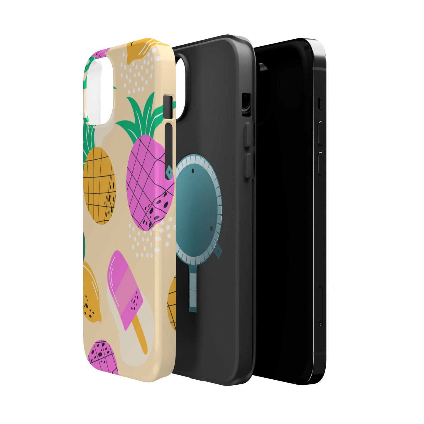 Tropical Pop MagSafe iPhone Case – Fun Pineapple & Lemon Design with Vibrant Summery Colors