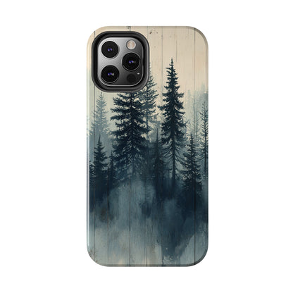 Misty Forest Wood iPhone Case - Nature-Inspired Protective Cover