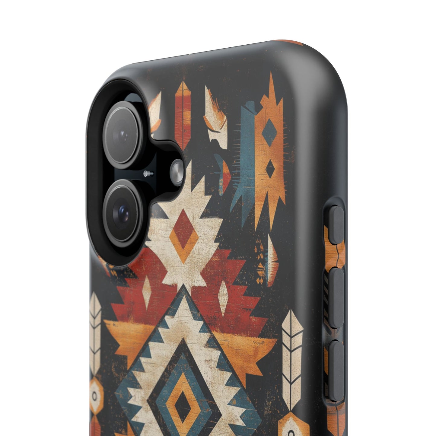 Southwestern Arrow & Diamond Tough MagSafe iPhone Case – Bold Tribal Design, Dual-Layer Protection