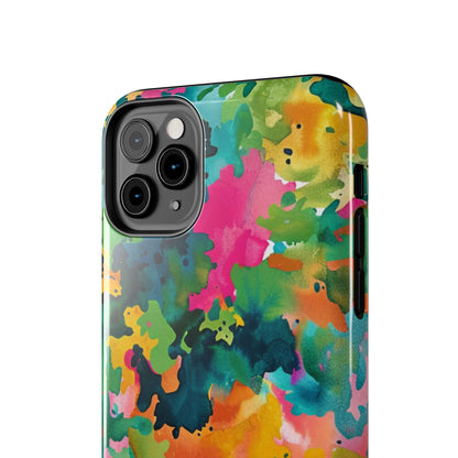 Vibrant Watercolor Splash iPhone Case – Bold Multicolor Artistic Design