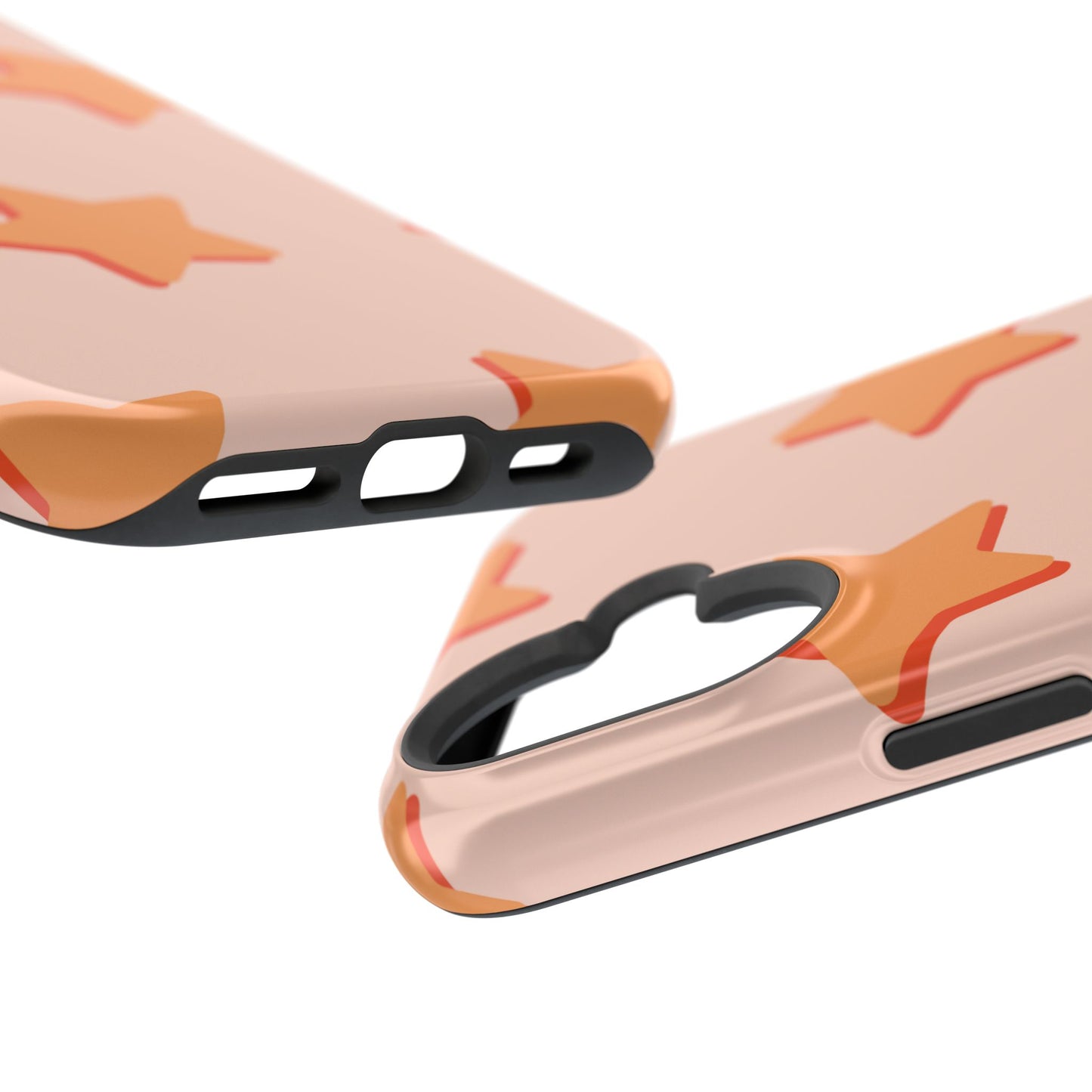 Retro Orange Stars MagSafe iPhone Case – Shock-Resistant, Smooth Matte Finish, Dual-Layer Design