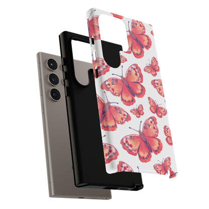 Coral Butterfly Samsung Galaxy Case – Slim, Protective Design with Bold Watercolor Print