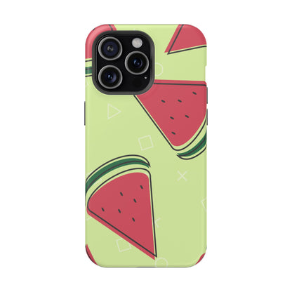 Watermelon Slice MagSafe iPhone Case – Fresh & Fun Design with Retro Geometric Pattern