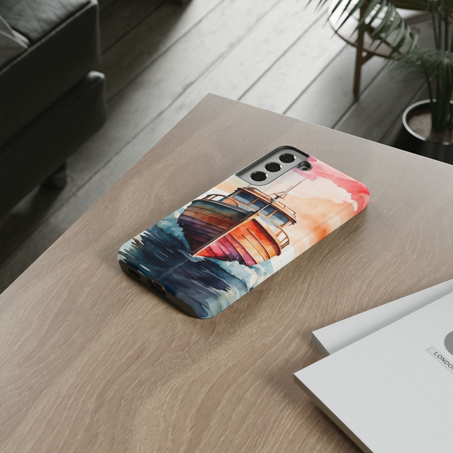 Sunset Sail Watercolor Boat – Samsung Galaxy Series Case