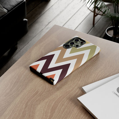 Earthy Chevron Samsung Galaxy Case – Boho-Inspired Design with Dual-Layer Protection