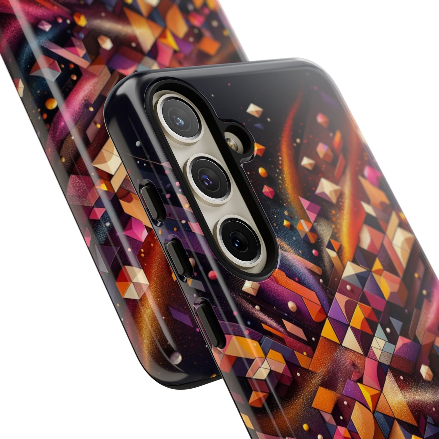 Vibrant Geometric Case | Futuristic Cosmic Art