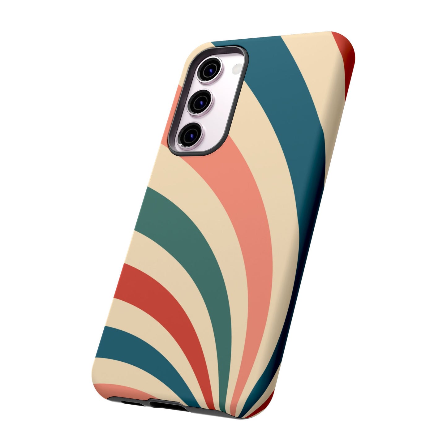 Retro Sunburst Swirl Samsung Galaxy Case – Dual-Layer Protection with Bold 70s Vibes