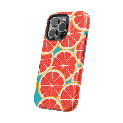 Ruby Grapefruit Pop Tough MagSafe iPhone Case – Vibrant Citrus Design, Shock-Resistant Protection