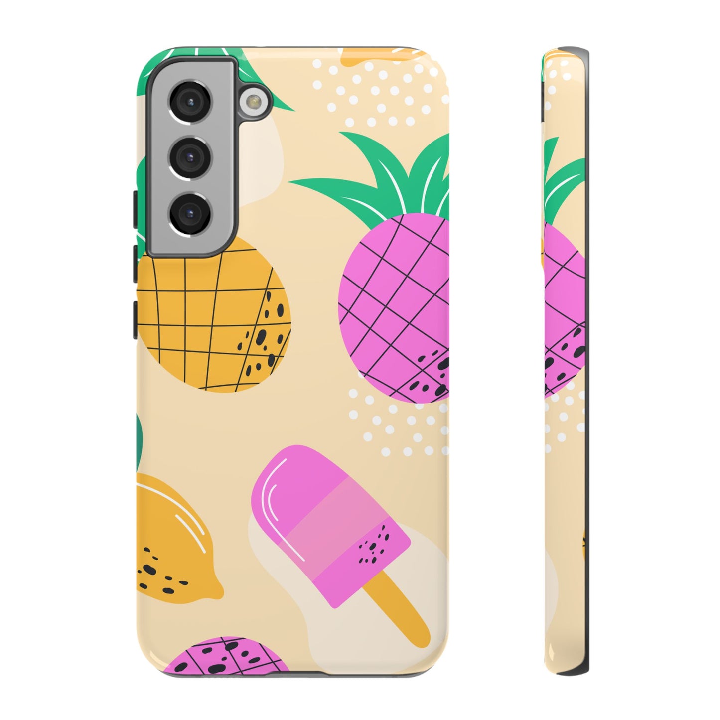 Tropical Pop Samsung Galaxy Case – Fun Pineapple & Lemon Design with Vibrant Summery Colors