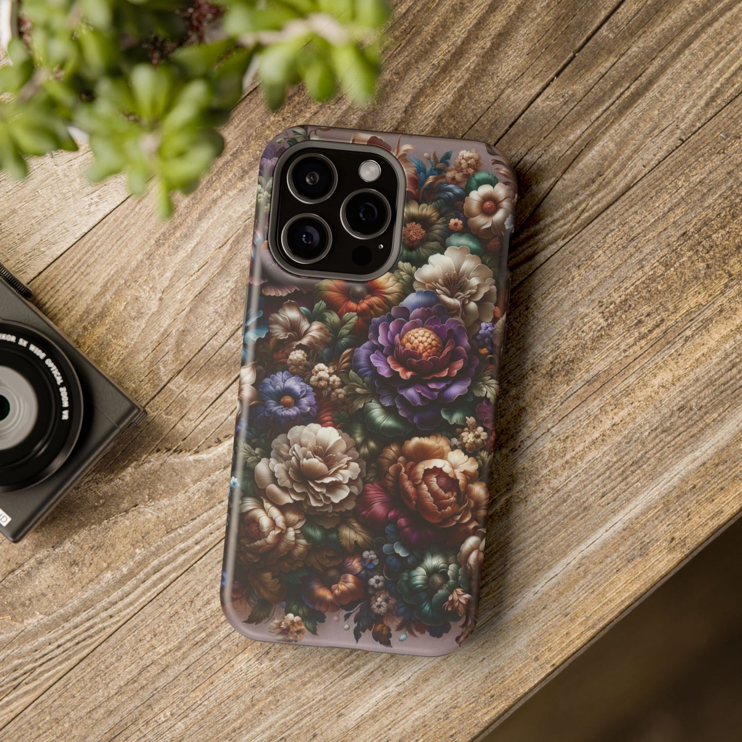 Floral Elegance MagSafe Compatible iPhone Case – Protective Dual-Layer Design with Vibrant Full-Wrap Print