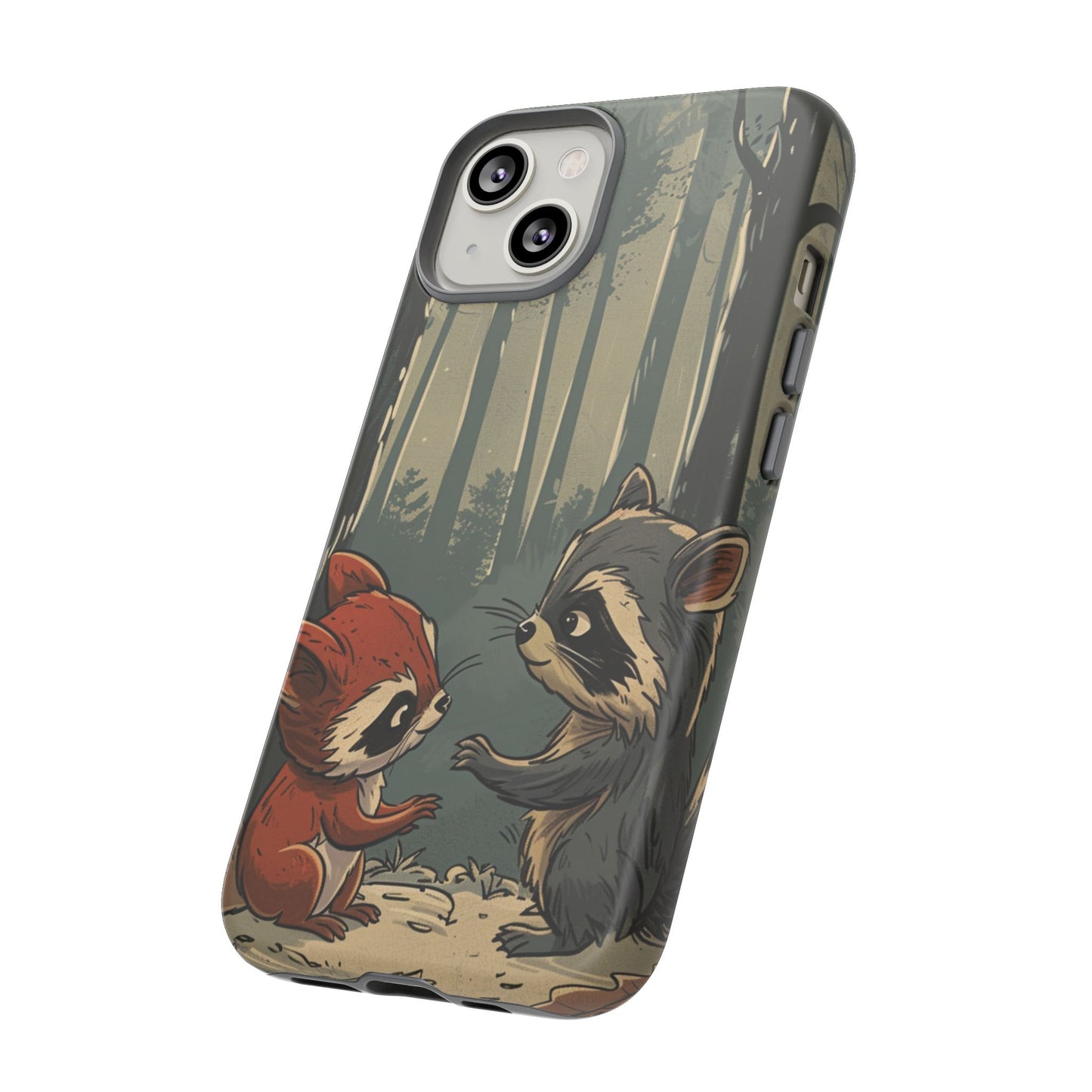 Whimsical Woodland Raccoons Phone Case