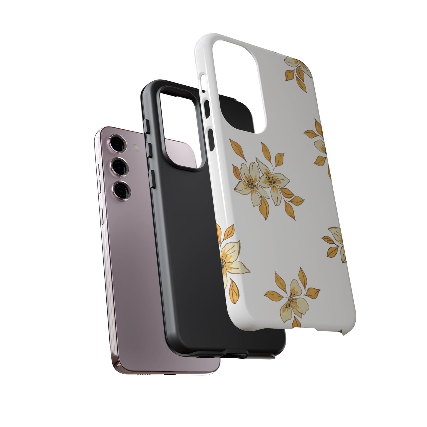 Delicate Yellow Blossom Samsung Galaxy Case – Minimalist Floral Design with Matte Finish